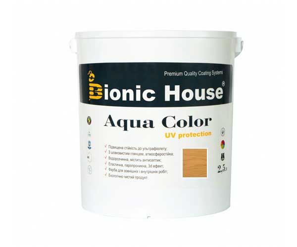 

Краска для дерева Bionic-House Aqua Color UV-protect 2,5л Орегон