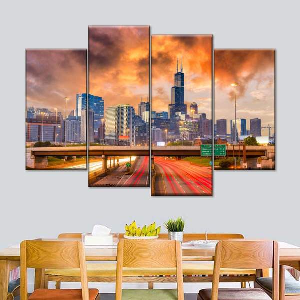 

Модульная картина из четырех частей Лестница в небо 89x56 см