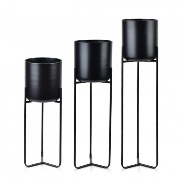 

Комплект металлических черных подставок для цветов Flora SWEN BLACK 3 шт. 35392