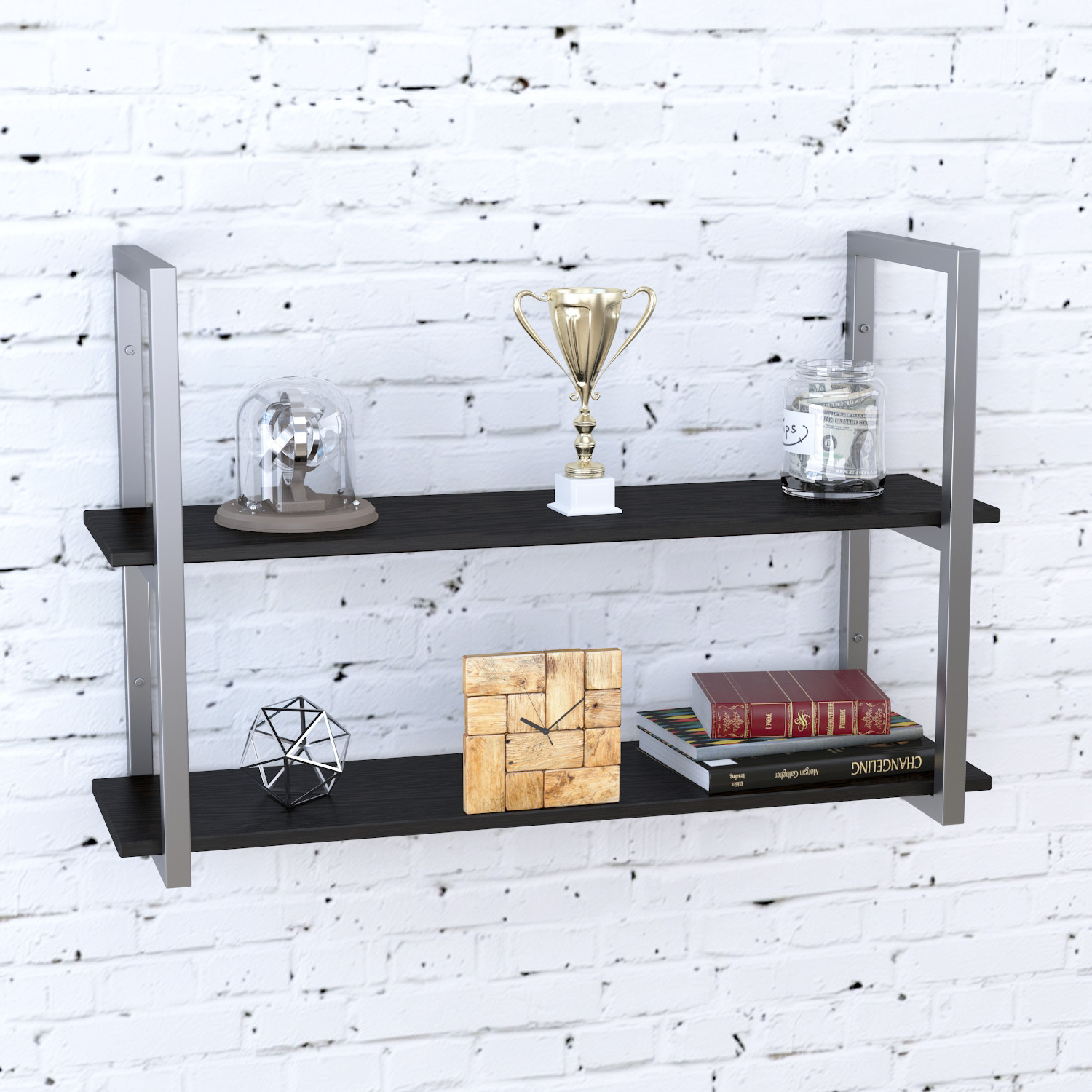 

Полка PL-2-16 Loft Design Венге Луизиана 92 см Серебристый