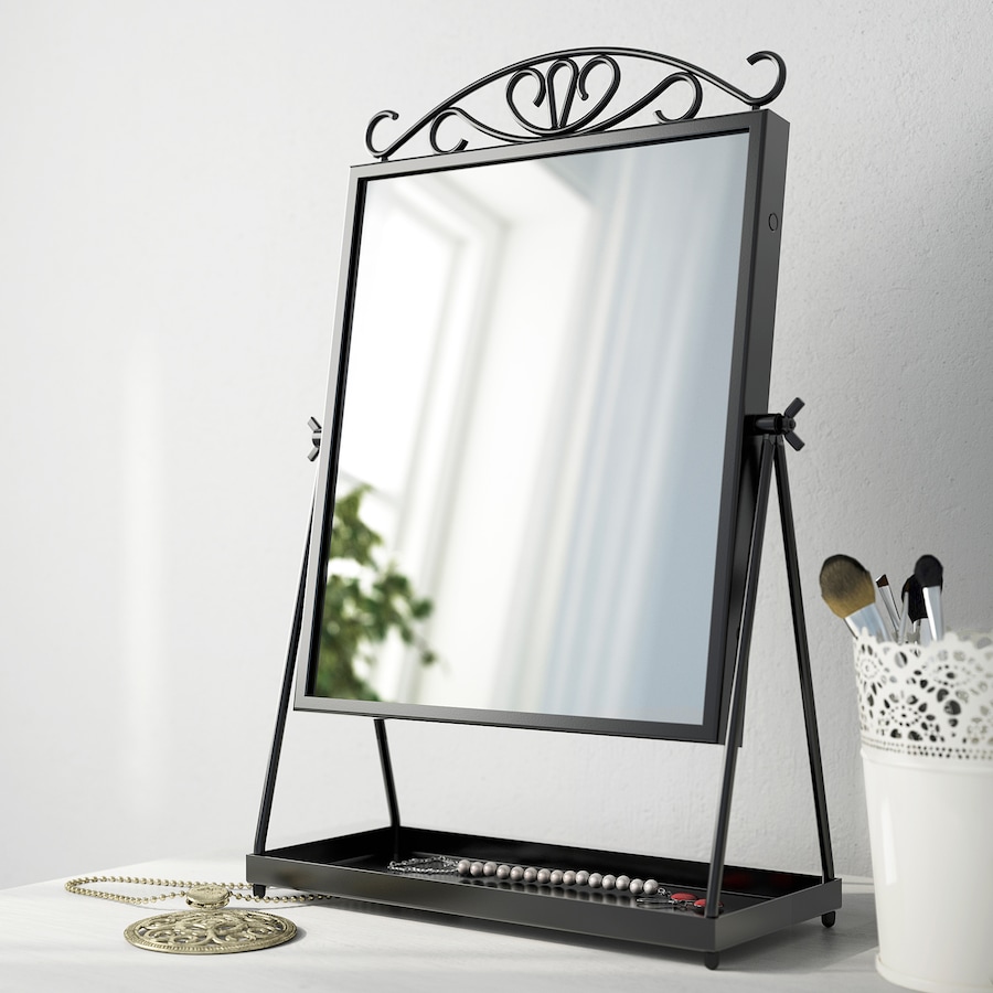 

Зеркало настольное IKEA KARMSUND 27x43 см черный 002.949.79