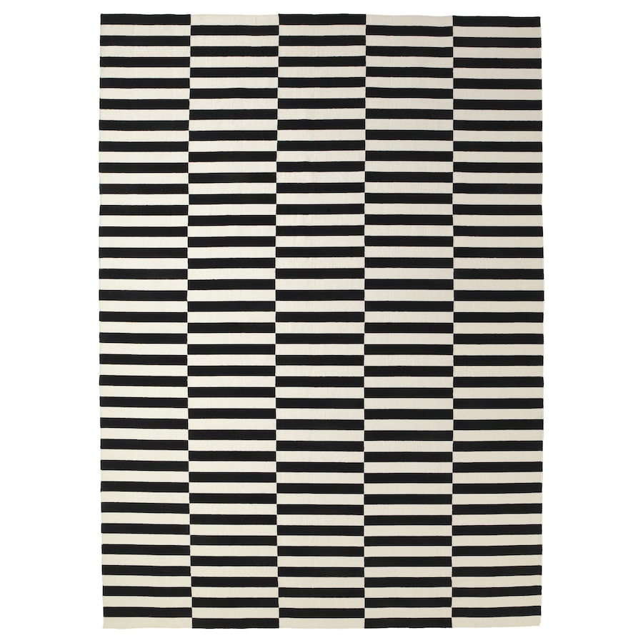 

Ковер IKEA STOCKHOLM безворсовый, черный/белый с оттенком, 250x350 см 901.032.54