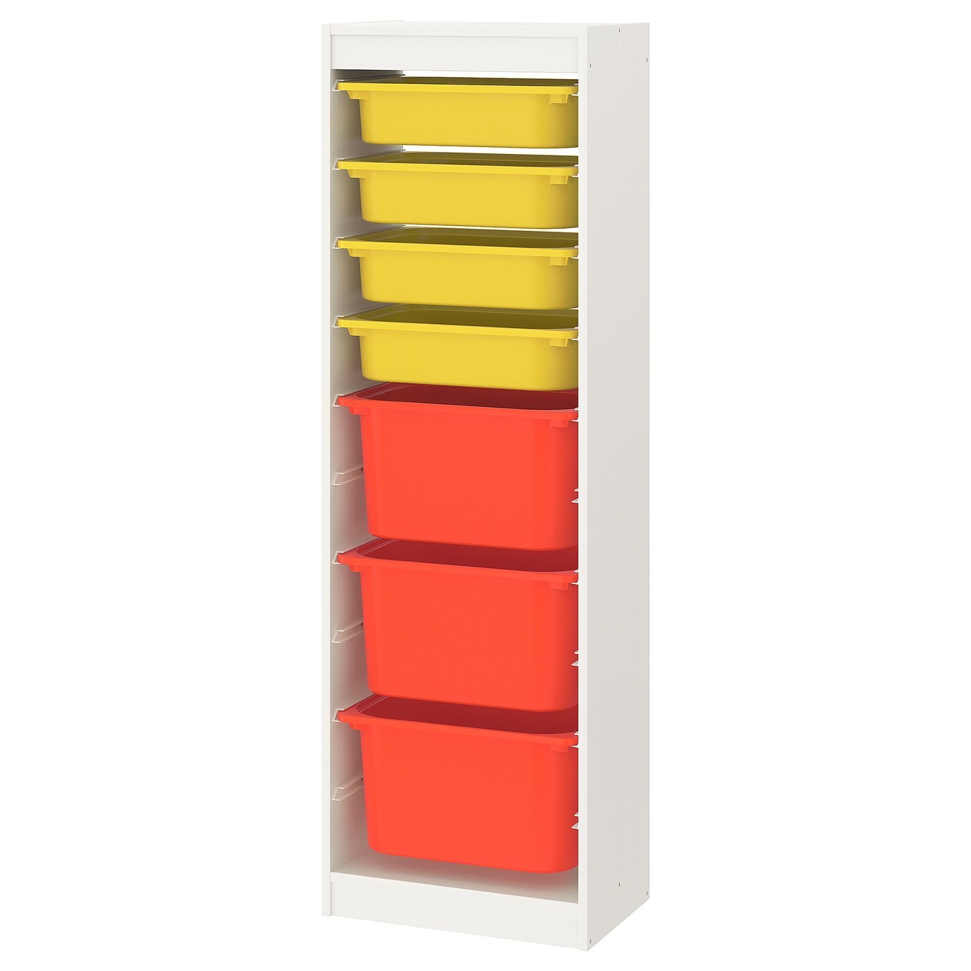 

Стеллаж с емкостями IKEA TROFAST белый желтый оранжевый (393.359.26)