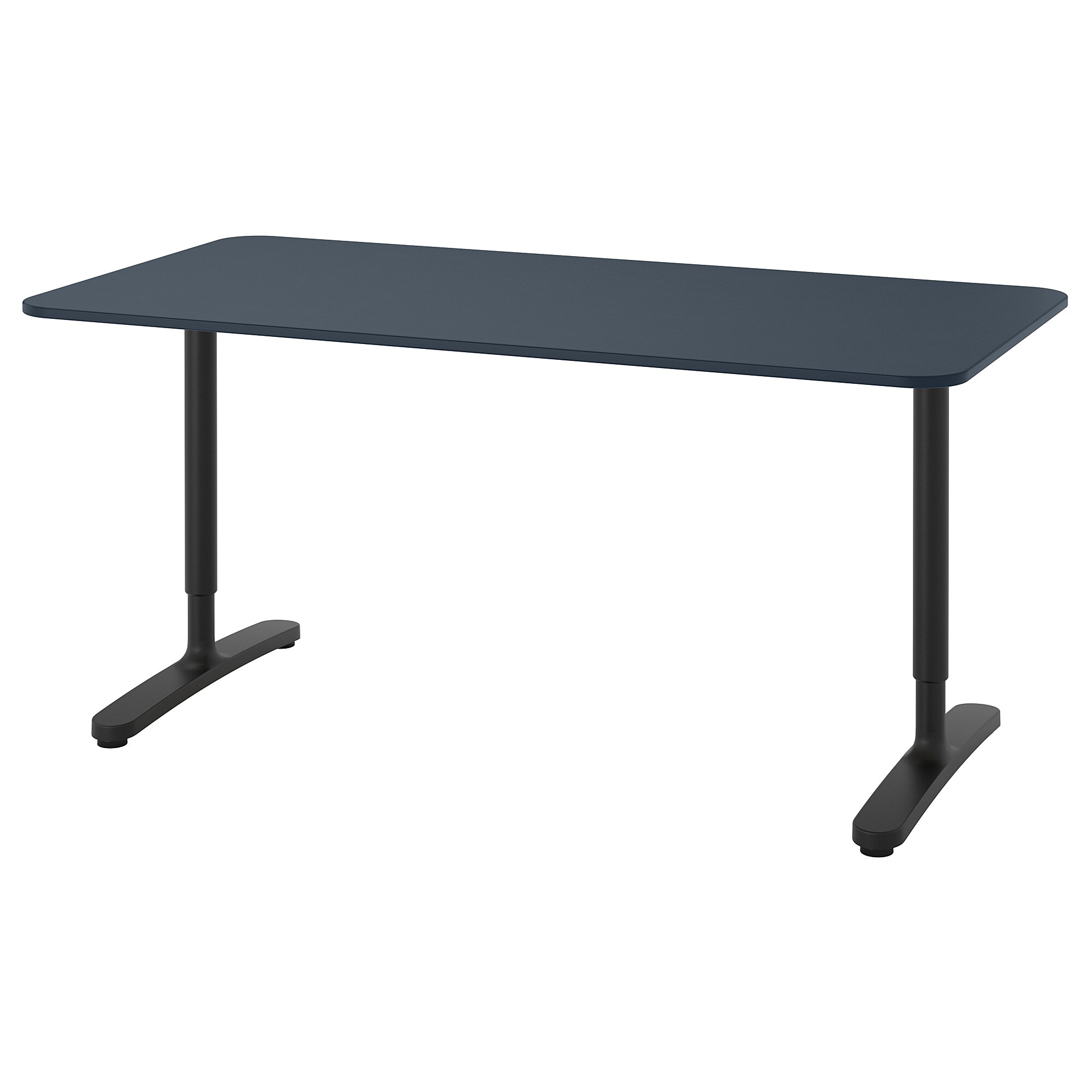 

Письменный стол IKEA BEKANT 160x80 см линолеум синий, черный 492.827.67