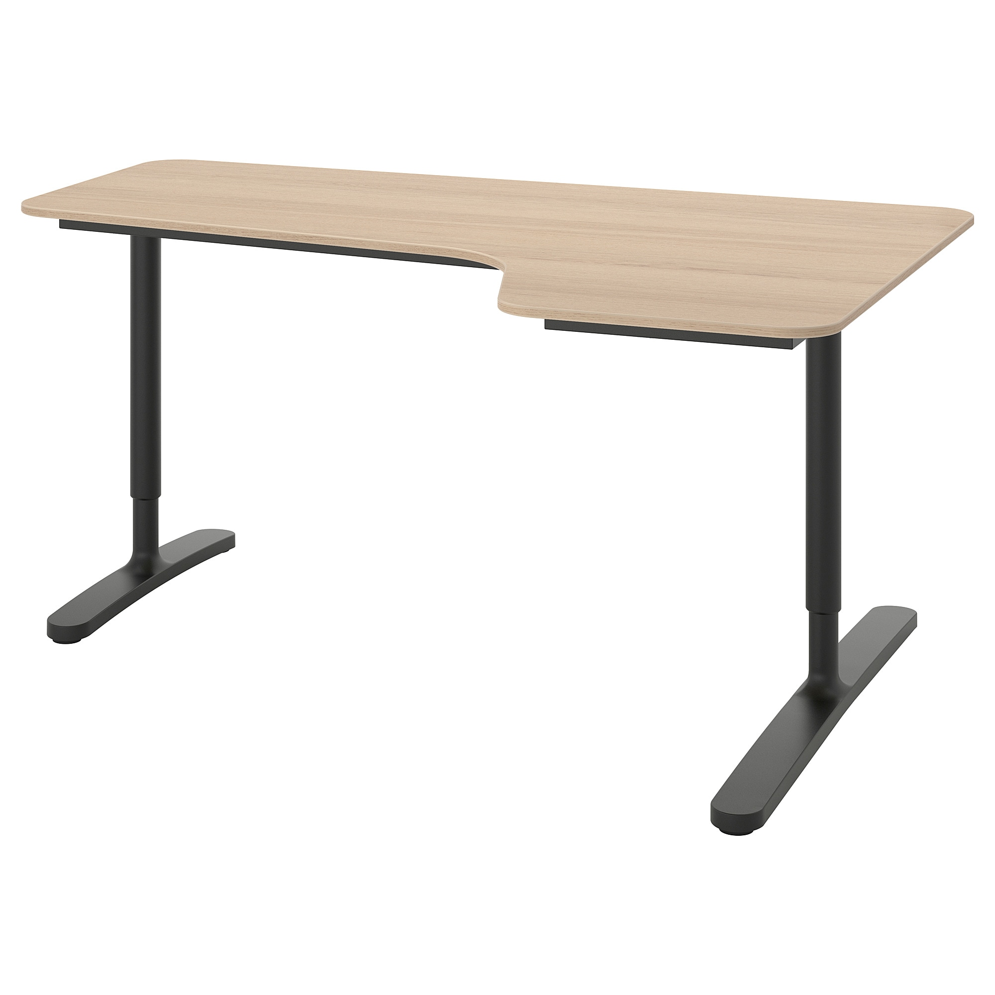 

Стол письменный угловой IKEA BEKANT 160x110 см светло-коричневый, черный 192.828.77