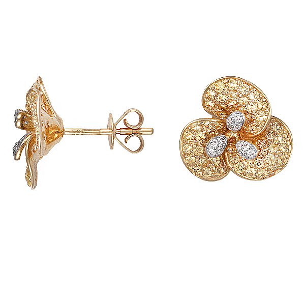 

Серьги из желтого золота с бриллиантами и сапфирами 055978