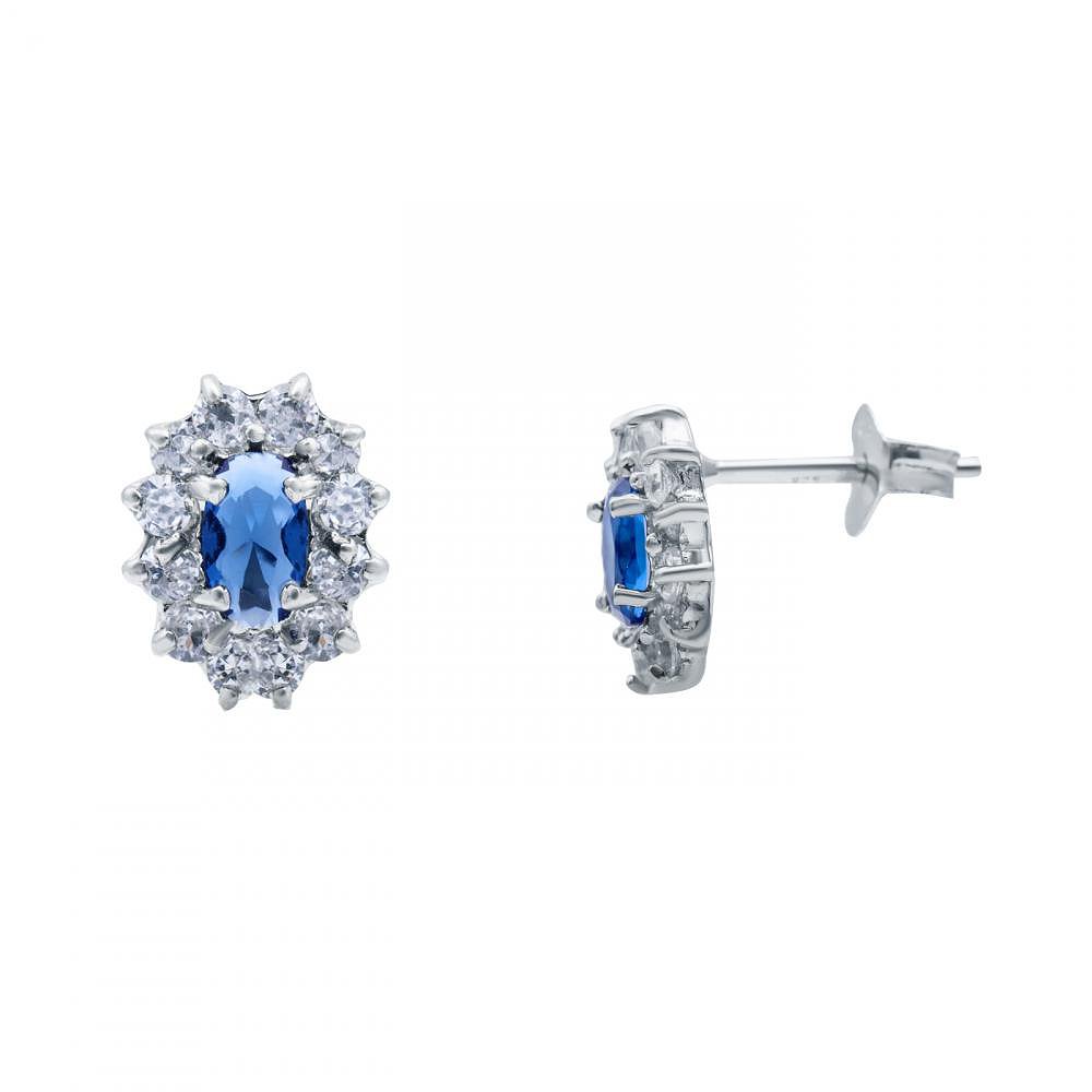 

Серьги из серебра с куб. циркониями 144256