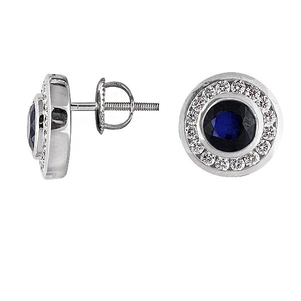 

Серьги из белого золота с бриллиантами и сапфирами 023399