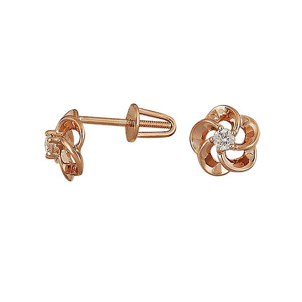 

Серьги из красного золота с бриллиантами 008982