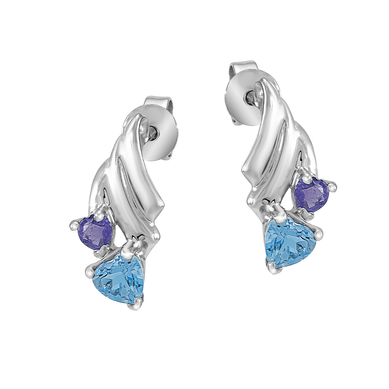 

Серьги из белого золота с аметистами и топазами 012958