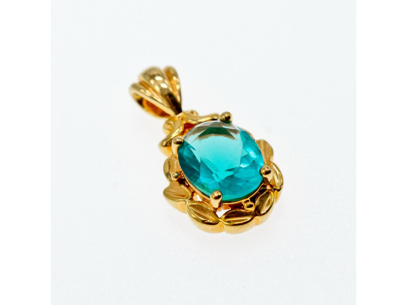 

Серебряный кулон в позолоте с аквамарином Океан Натуральный Sky Jewelry 003068