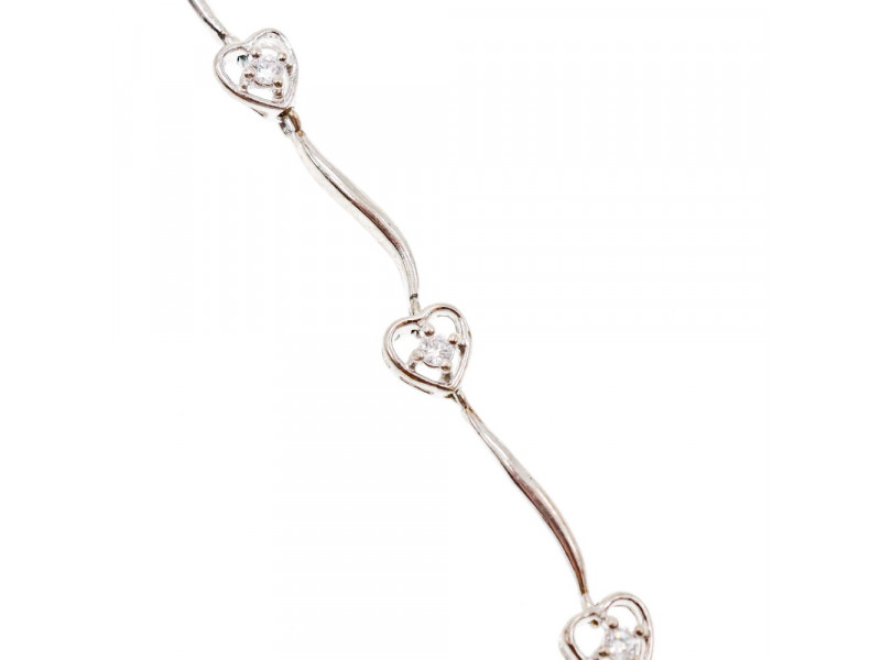 

Серебряный браслет 925 пробы с фианитами в форме Сердца Sky Jewelry 001228