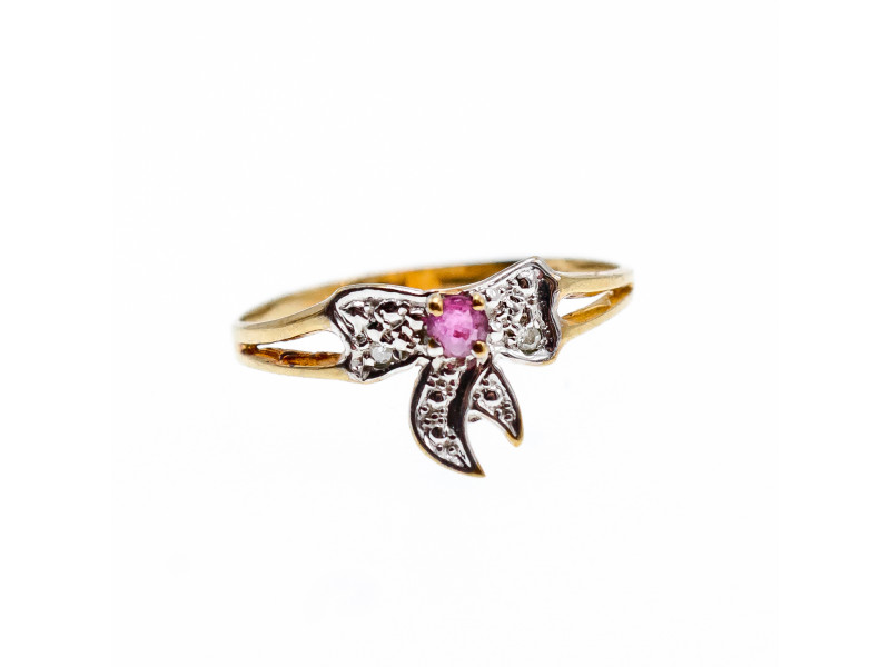 

Золотое Кольцо с Розовой Шпинелью и Бриллиантами *Бантик* Натуральный Sky Jewelry 001814