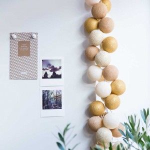 

Хлопковая гирлянда Gold-Mix 20 шариков в ряд 3,78 м
