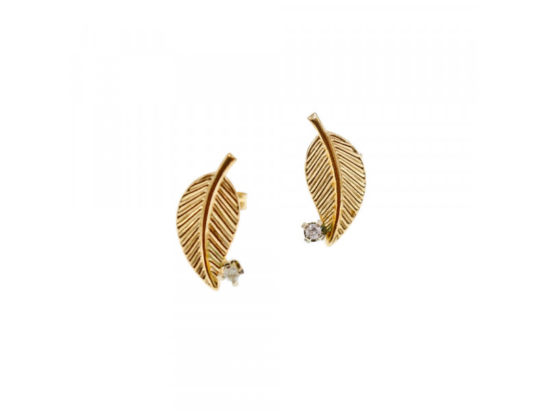 

Золотые серьги с бриллиантом Листва Натуральный Sky Jewelry 003153