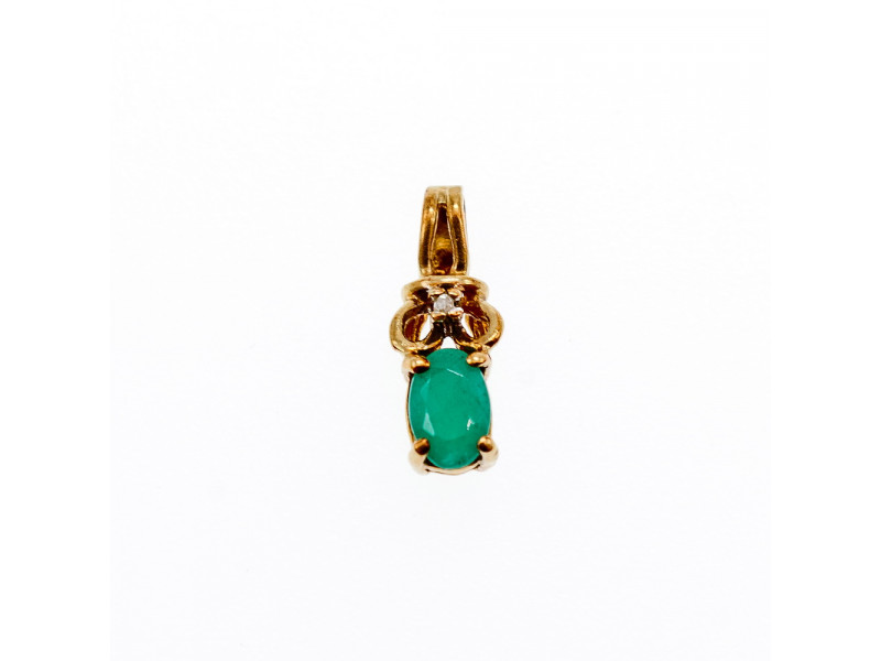

Золотой кулон с Изумрудом и Бриллиантом 10К (417 проба) Натуральный Sky Jewelry 001770