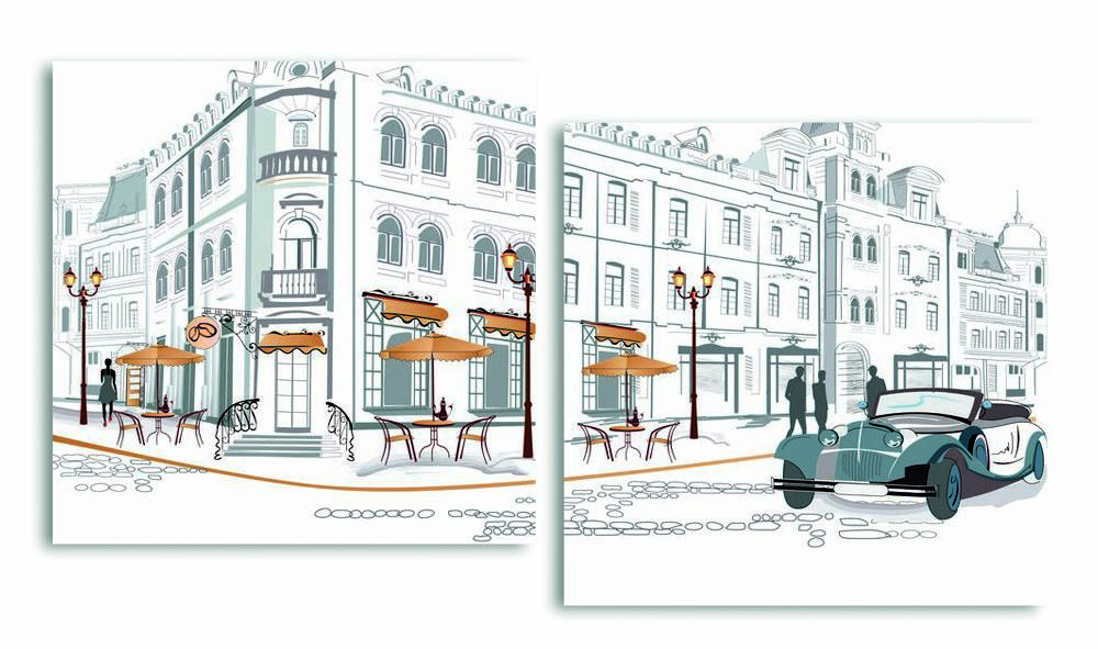 

Модульная картина LaPrint Ретро авто 100х54 см