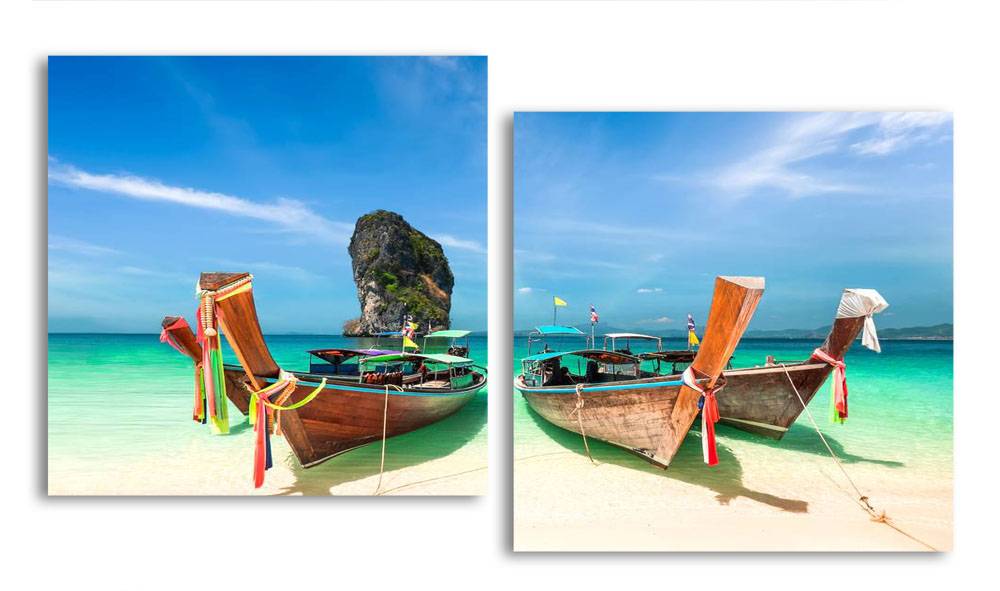 

Модульная картина LaPrint Лодки 130х70 см