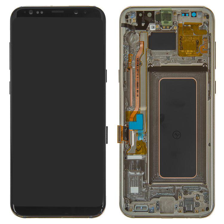 

Дисплей для Samsung G955 Galaxy S8 Plus, золотистий, із сенсорним екраном, з рамкою, Original (PRC), maple Gold, original glass