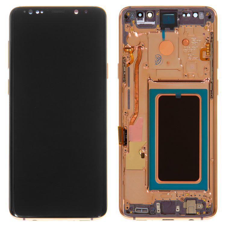 

Дисплей для Samsung G965 Galaxy S9 Plus, золотистий, із сенсорним екраном, з рамкою, (OLED), High Copy