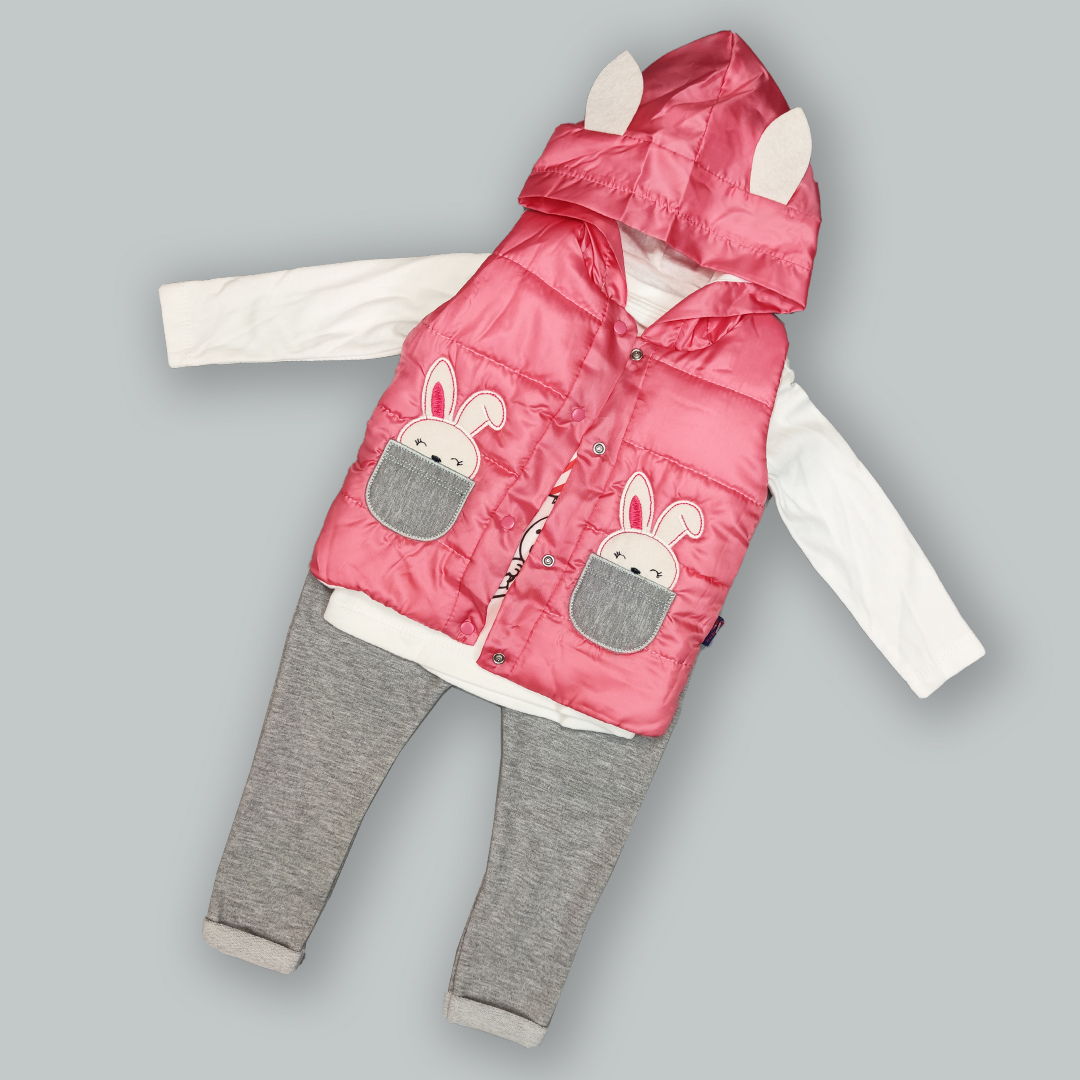 

Стильный костюм тройка "Зайка" для детей от года до трёх малиновый, Турция,  см, Стильный костюм тройка "Зайка" для детей от года до трёх малиновый, Турция, 98 см.