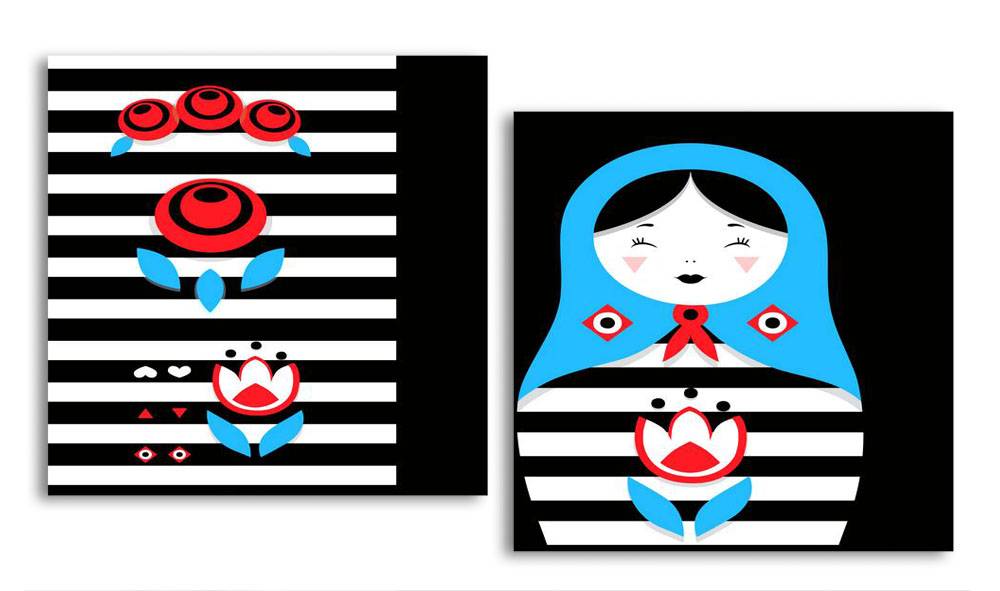 

Модульная картина LaPrint Матрешка 100х54 см