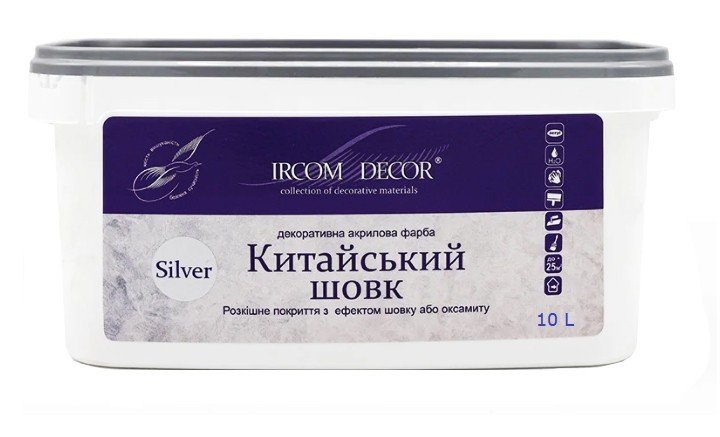 

Декоративная краска Ircom Dekor Китайский Шелк Silver 10л