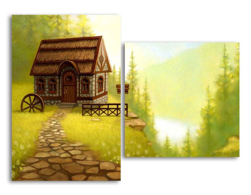 

Модульная картина LaPrint Домик 100х73 см