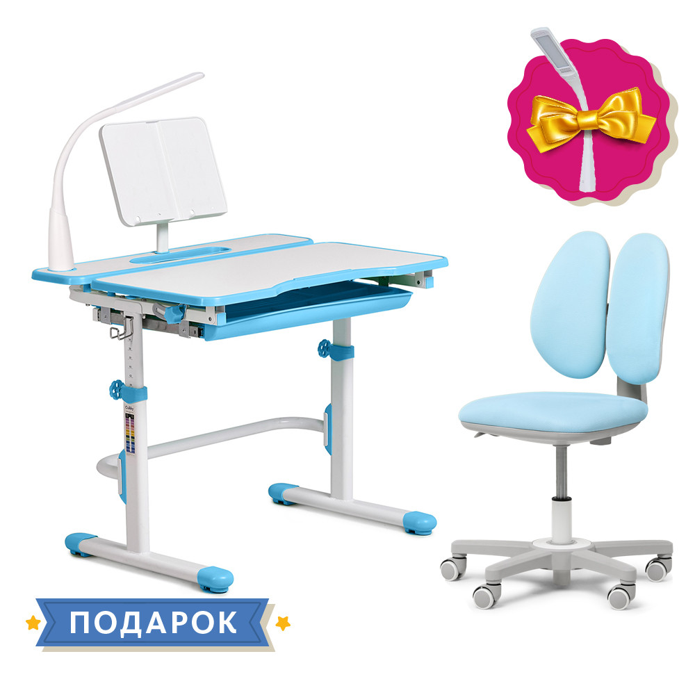 

Комплект растущая парта Cubby Fressia Blue + детское эргономичное кресло Fundesk Mente Blue