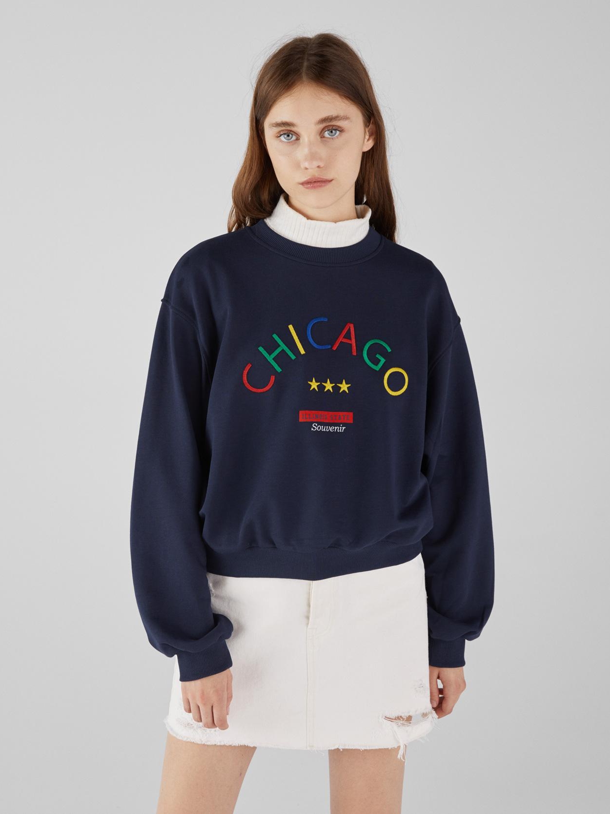 

Свитшот Bershka 7065/115/407-ACSJ L Темно-синий