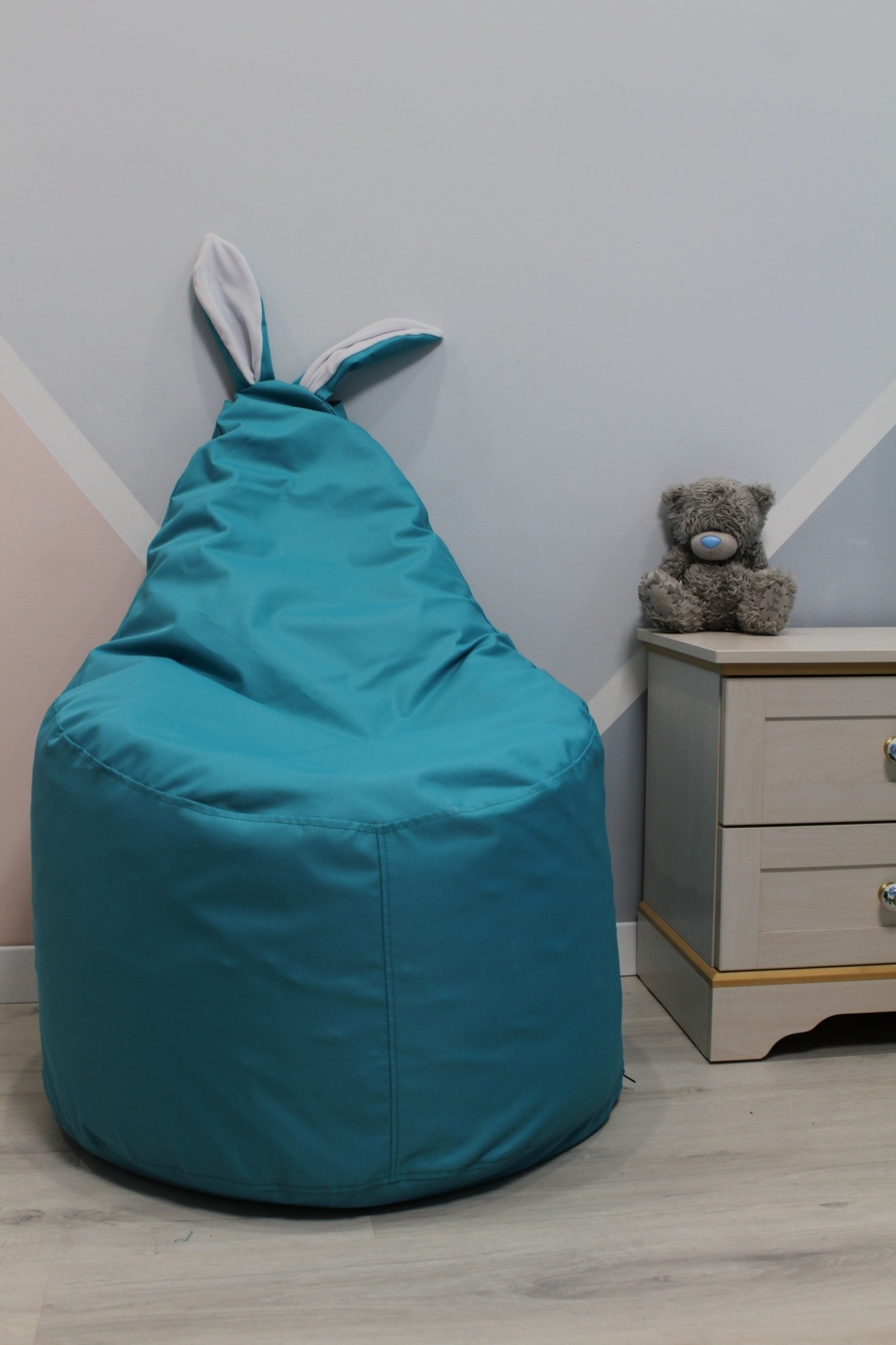 

Детское кресло-мешок зайчик мятное 110*70 Maikinbaby
