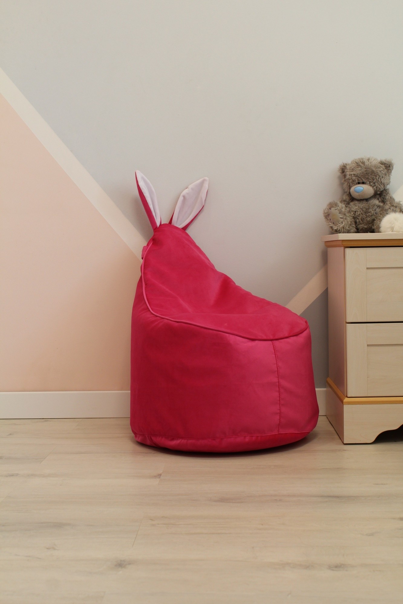 

Детское велюровое малиновое Кресло-мешок 80*55 Maikinbaby