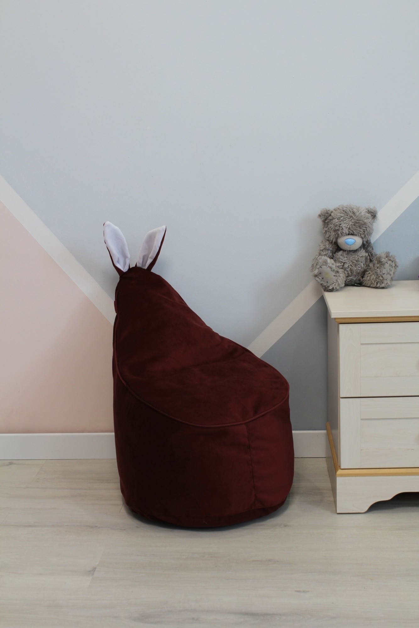 

Детское велюровое Бордовое Кресло-мешок 80*55 Maikinbaby