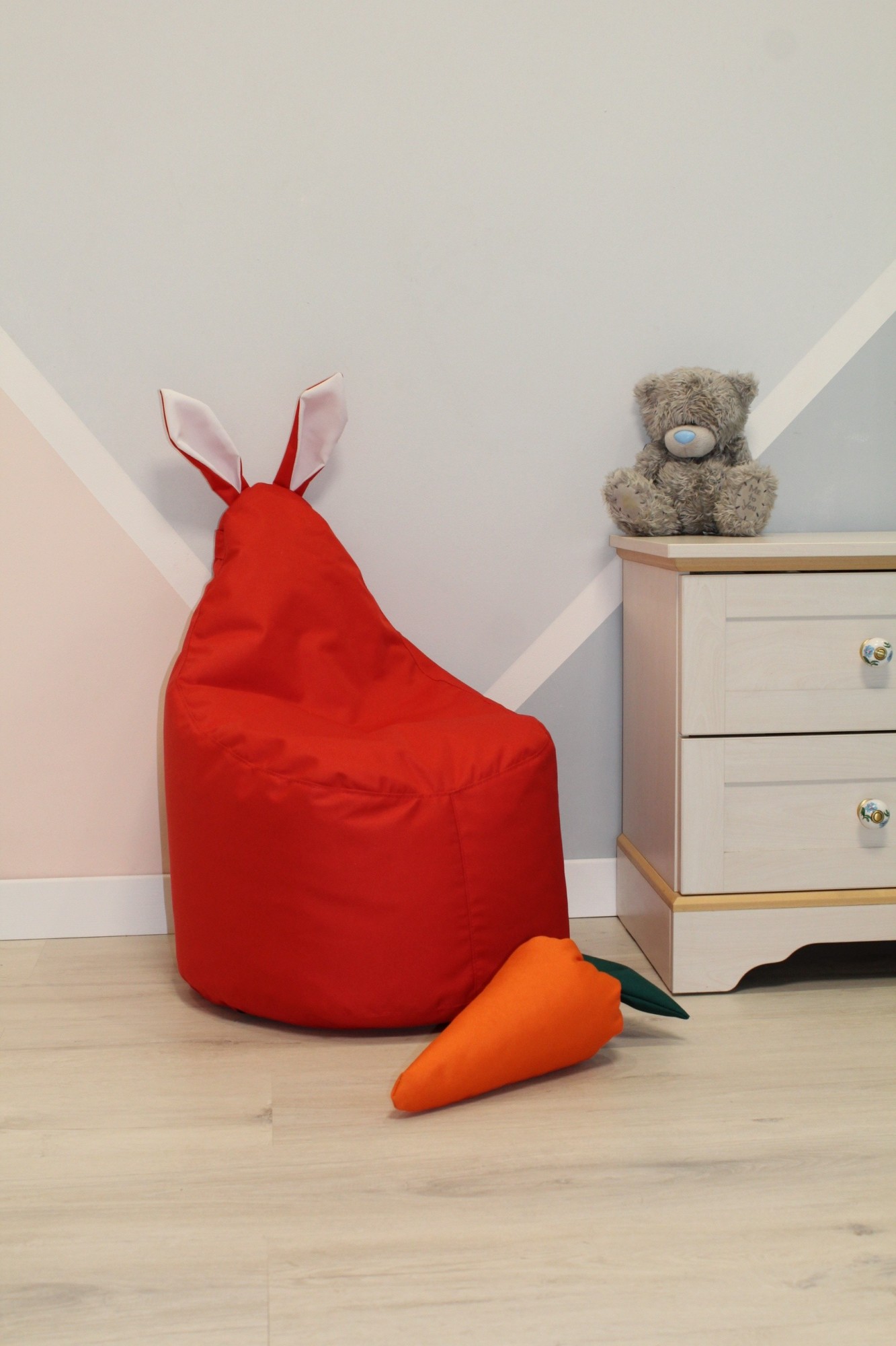 

Детское кресло-мешок Зайчик красное 80*55 Maikinbaby