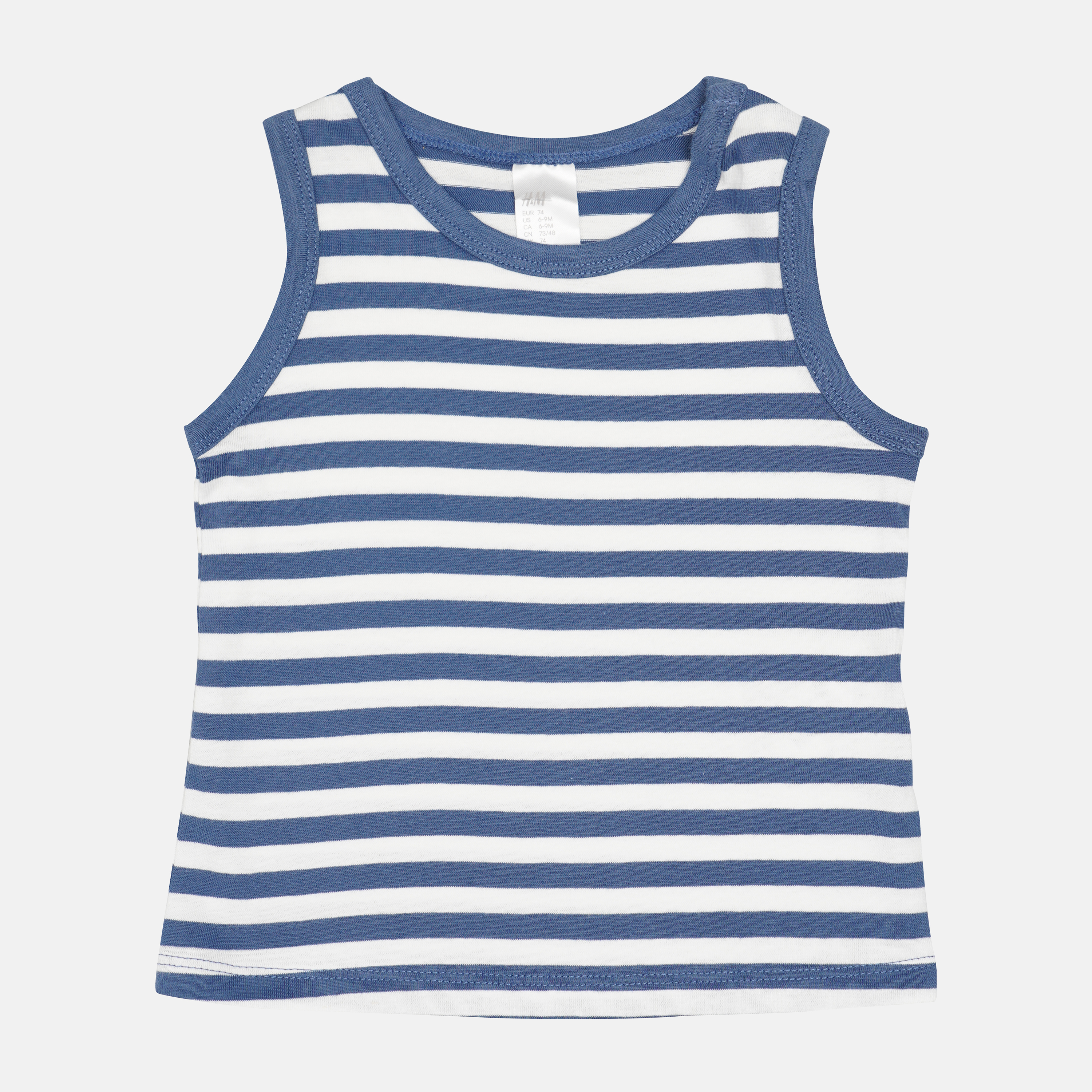 

Майка H&M 1706-85054812 74 см Бело-Синий/Полоска