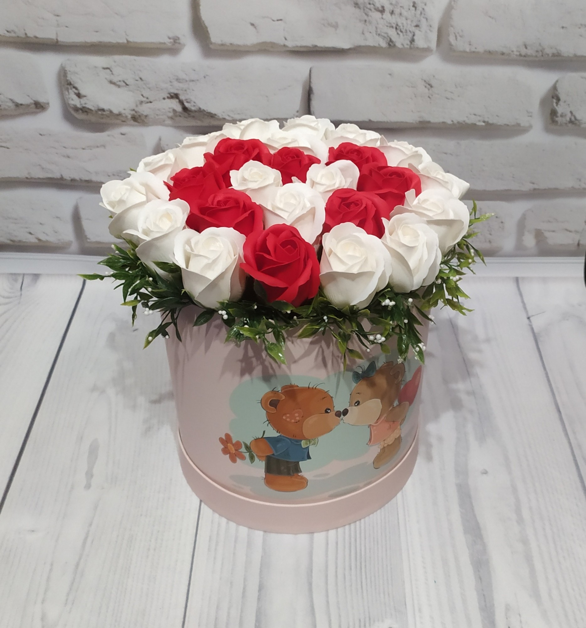 

Букет из мыла "Flowers for you" 25 роз сердце
