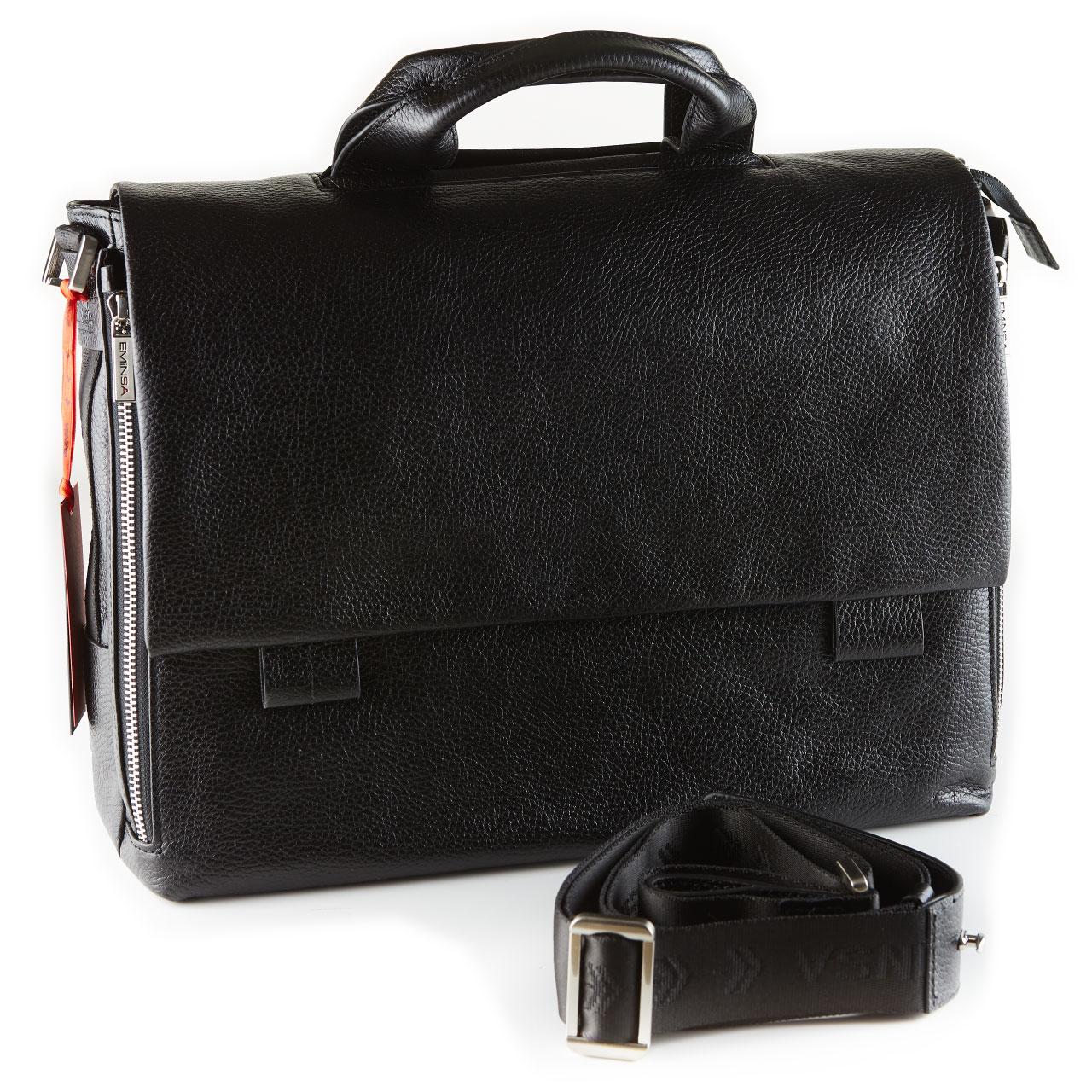 

Мужской портфель из мягкой кожи Eminsa 7101-37-1 черный