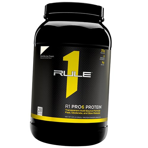 

Многокомпонентный Протеин, Pro6 Protein, Rule 1 920г Ванильное мороженое (29408007)
