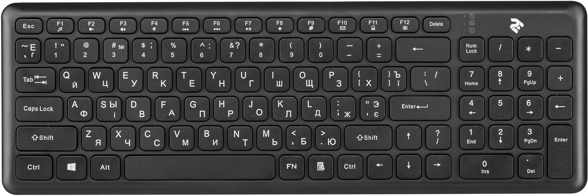 Акція на Клавиатура беспроводная 2E KS230 WL Black (2E-KS230WB) від Rozetka UA