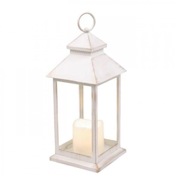 

Подсвечник-фонарь со свечей Flora LED белый 12342