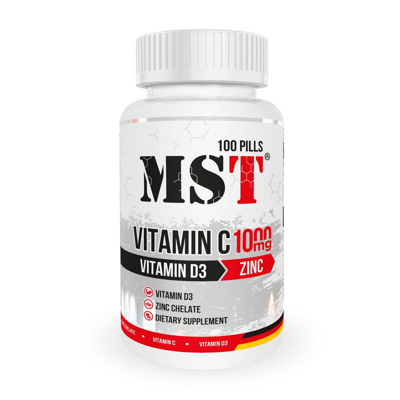 

Комплекс Витамин Ц + Витамин Д-3 + Цинк MST Vitamin C 1000 mg Vitamin D3 Zinc (100 pills)