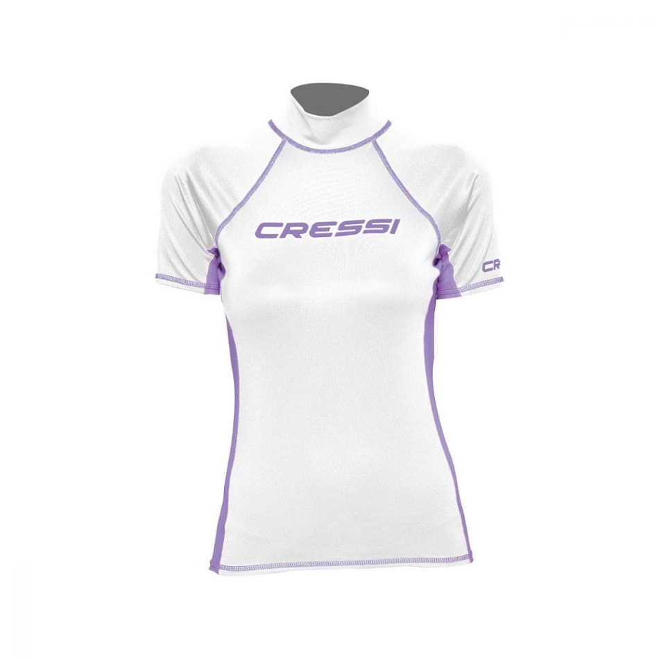 

Футболка Cressi Rash Guard Short Lady бело-лиловая Бело-лиловый L