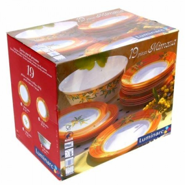 

Столовый сервиз из ударопрочного стекла 19 предметов Mimoza Luminarc