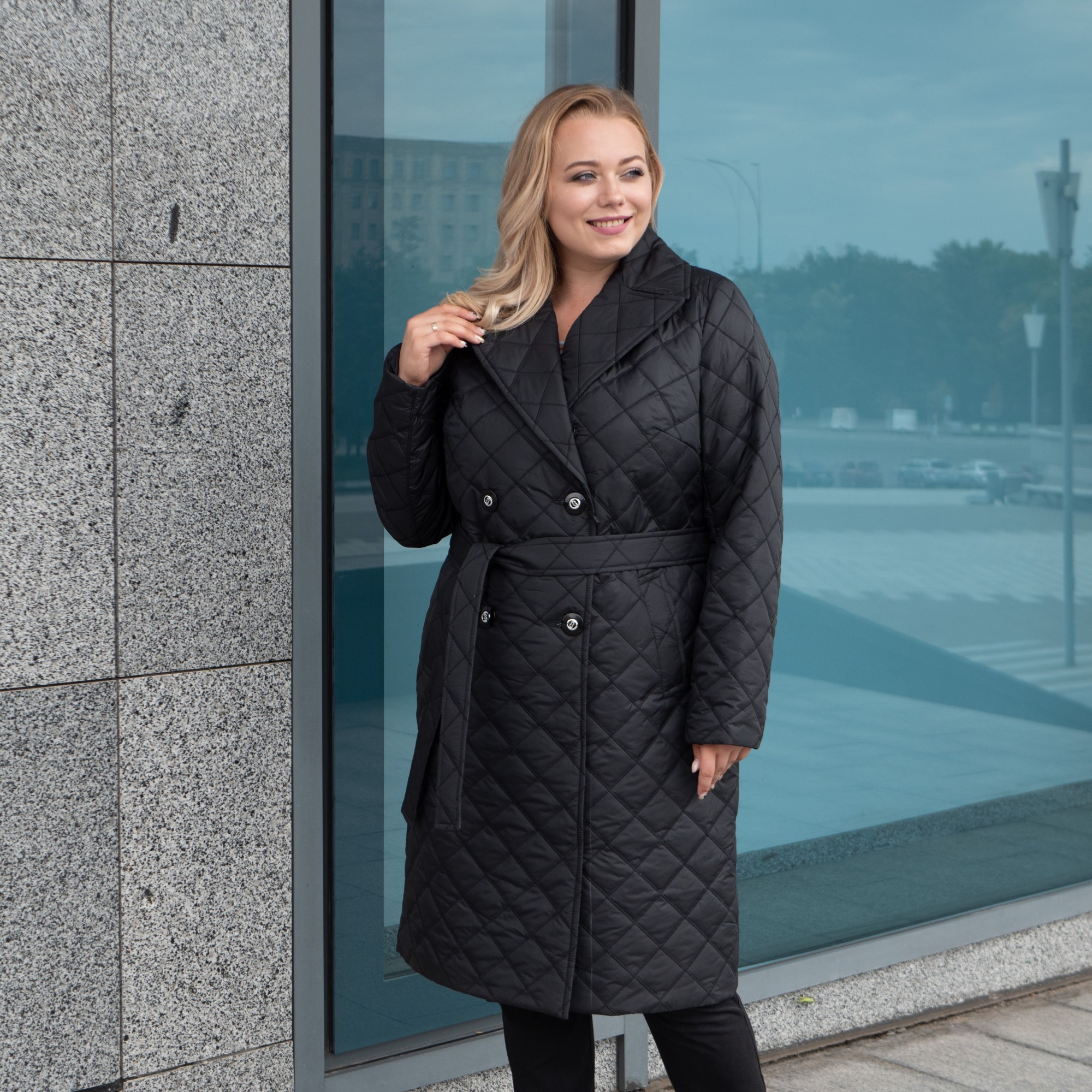 

Куртка женская осень-весна большого размера UF-Fashion Классика -ad 46 черный