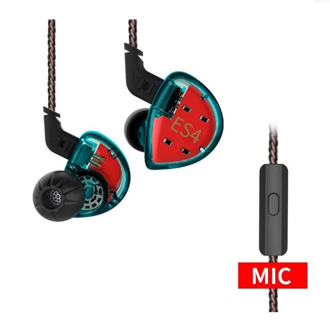 

Наушники KZ ES4 с микрофоном cyan