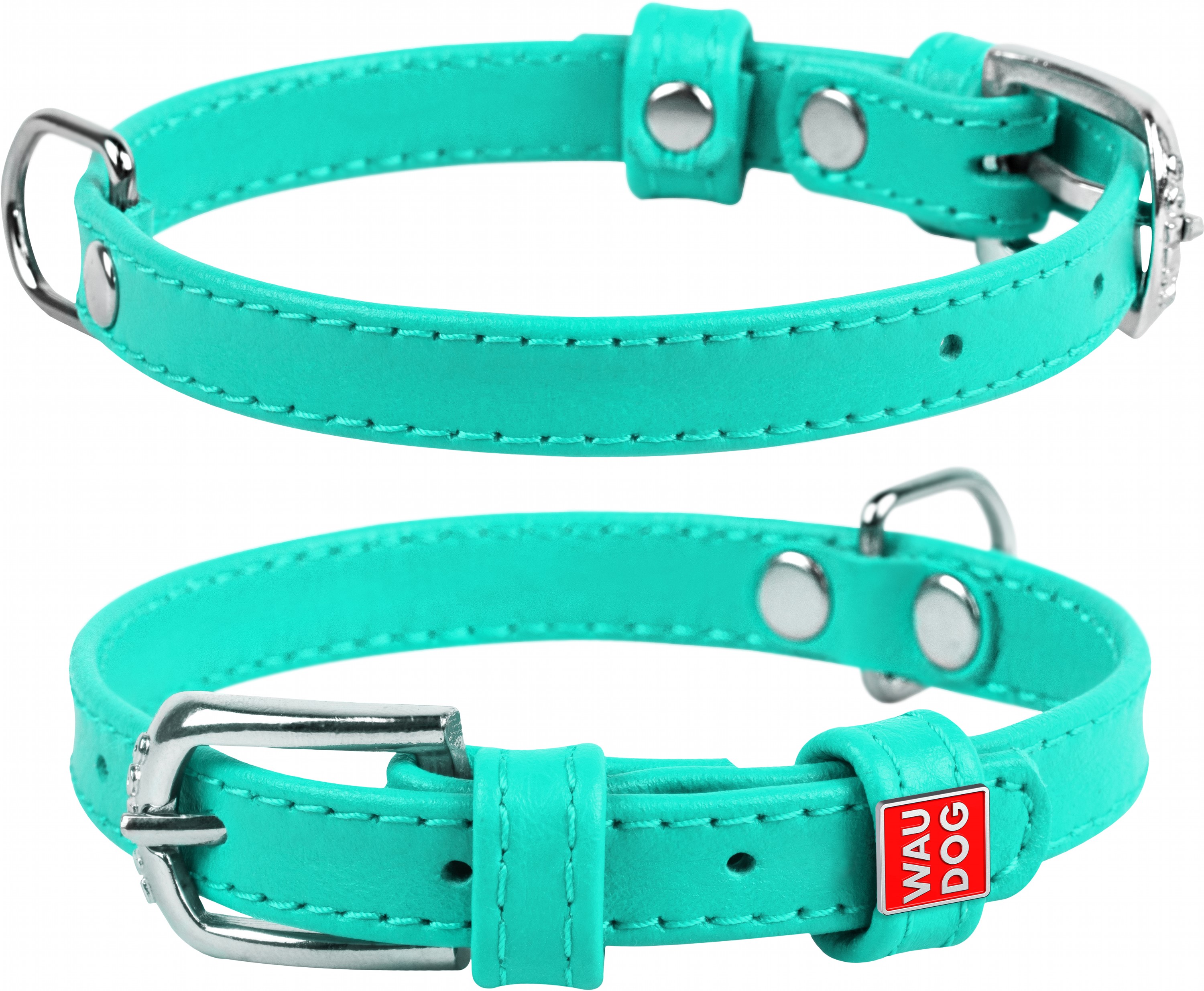

Ошейник для собак кожаный Collar WAUDOG Glamour с QR паспортом, без украшений, S, Ш 20 мм, Дл 30-39 см
