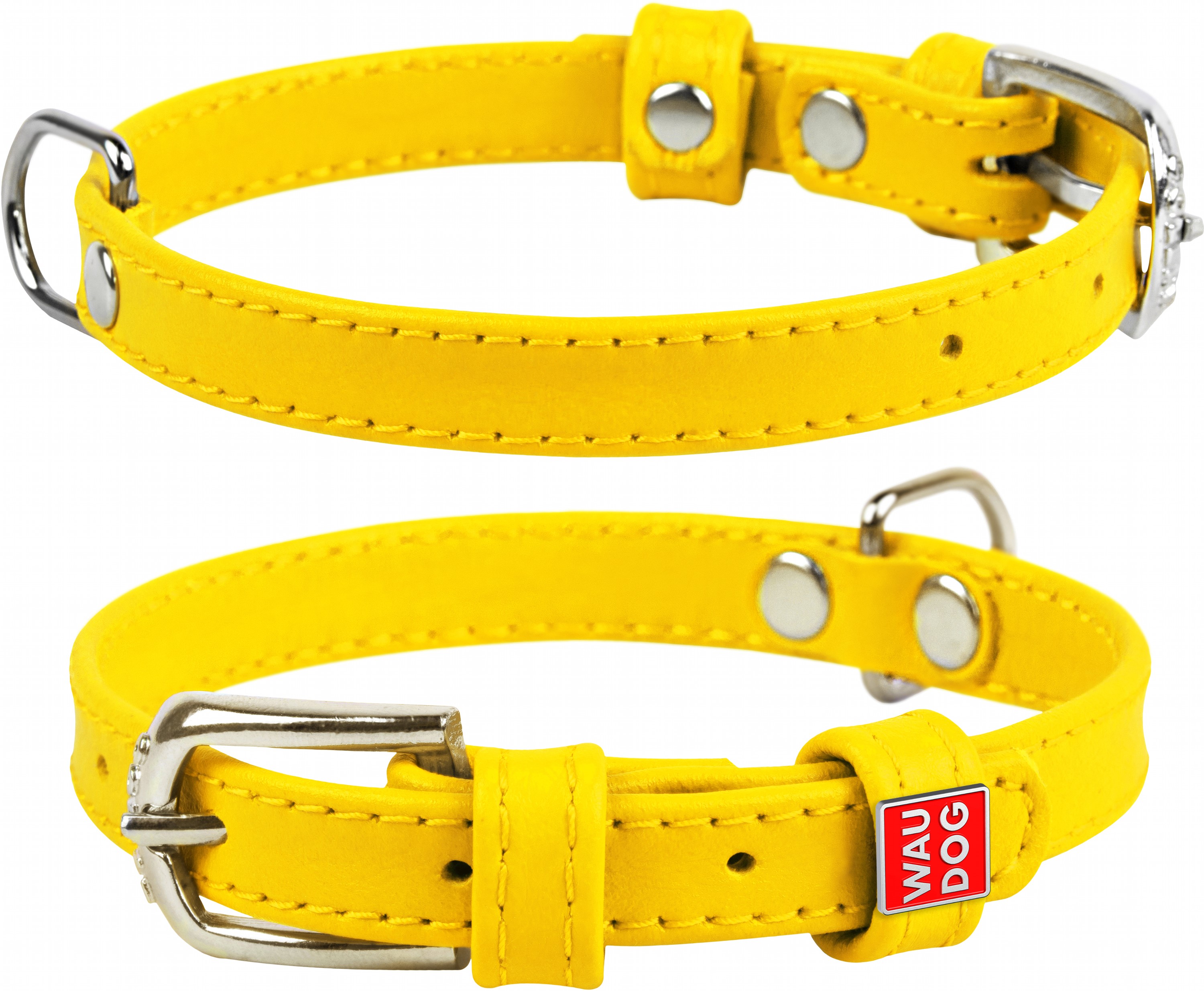 

Ошейник для собак кожаный Collar WAUDOG Glamour с QR паспортом, без украшений, XS, Ш 15 мм, Дл 27-36 см