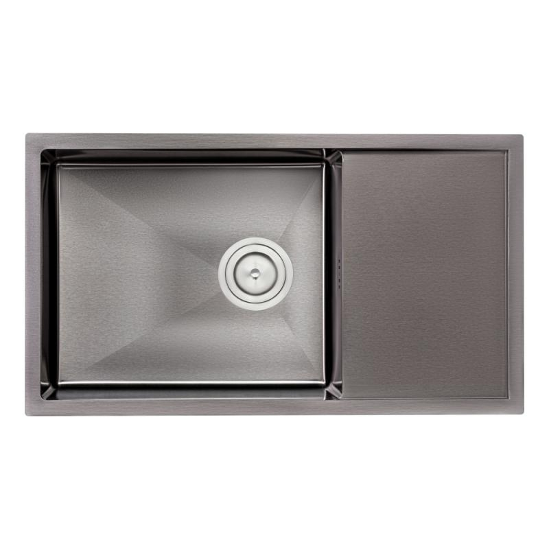 

Кухонная мойка Qtap D7844BL PVD 3.0/1.2 mm 78х44см (интегрированная) черная