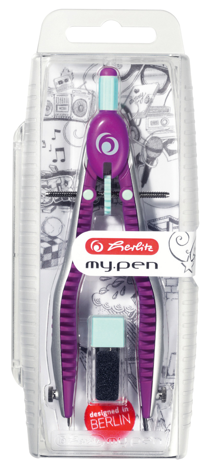 

Циркуль Herlitz My Pen Girl в футляре + грифель Фиолетовый (11122348)
