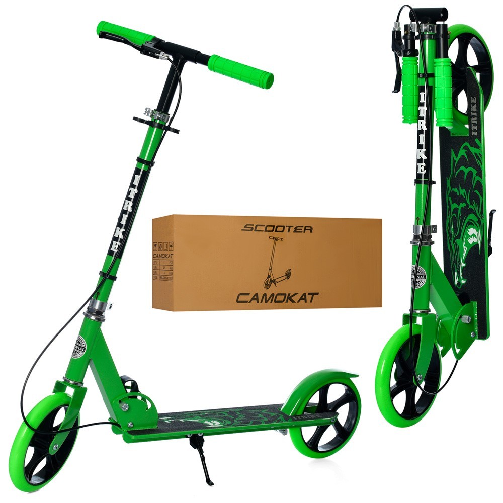 

Подростковый самокат iTrike SR 2-010-2-1-GR Green ручной тормоз